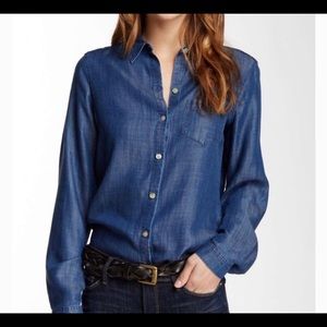 Foxcroft Nordstrom Tencel Long Sleeve Shaped Shirt